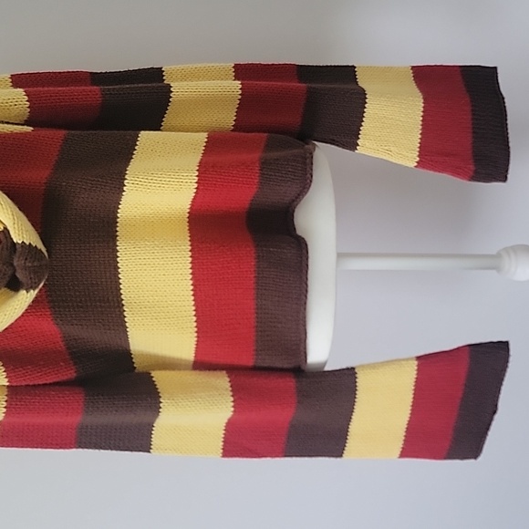 Next Era Juniors XL Striped Knitted V Neck Boho Hoodie Sweater - Picture 7 of 11